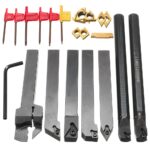 Set di Utensili per Tornitura Alesatura 7pcs 12mm Barra Portautensili per Tornio con Inserti in Carburo