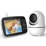 Baby Monitor 2,4 GHz, Schermo LCD da 3,5 pollici e Telecamera con Rotazione 355°, Visione Notturna, dual-intercom, 8 Ninna Nanna