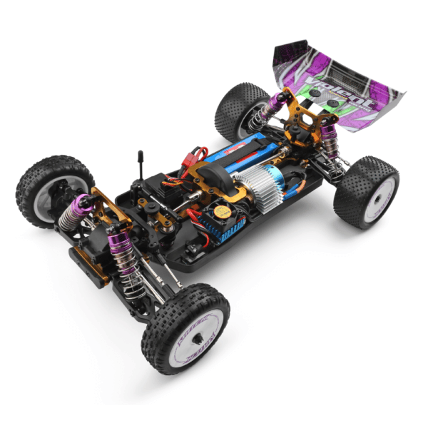 Wltoys 104002 Scala 1:10 2.4G 4WD Auto RC con Motore Brushless Alta Potenza ad Alta Velocità, Telaio in Metallo 2