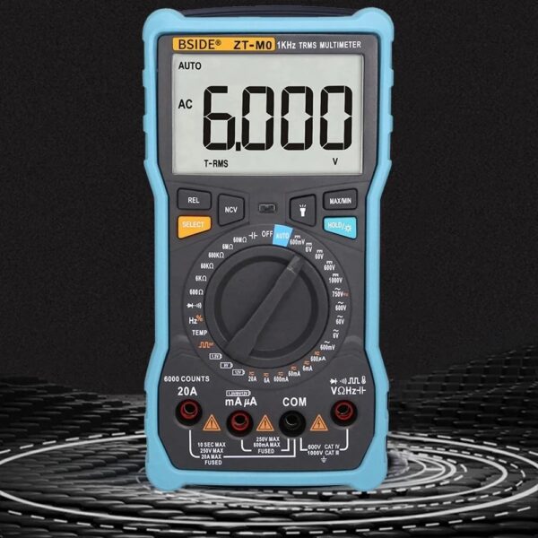 BSIDE ZT-M0 Multimetro Digitale Manuale & Smart Mode Design True RMS 6000 Conteggi Auto-Ranging Voltmetro Temperatura Capacità AC/DC Corrente Tensione Tester con Torcia 4