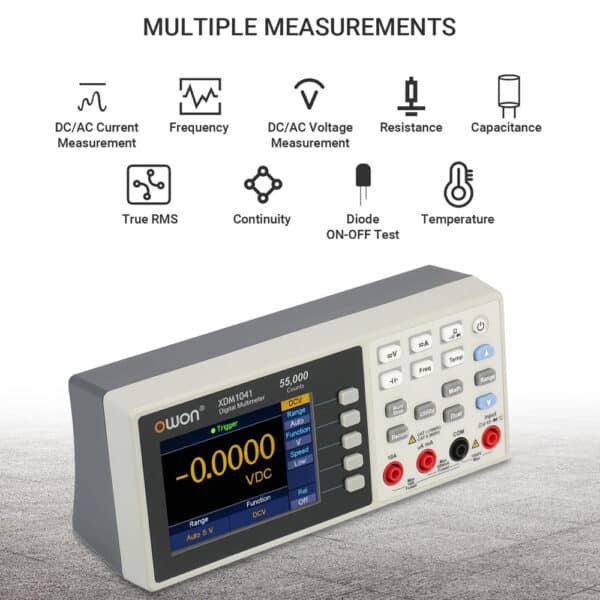 Multimetro da Tavolo Digitale da Banco Owon XDM1041 USB 55000 Conteggi RMS ad Alta Precisione con Schermo 3,7 pollici TFT LCD 4