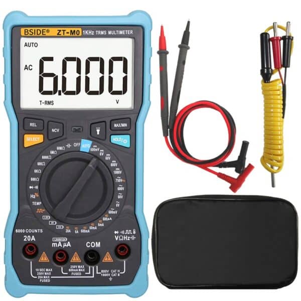 BSIDE ZT-M0 Multimetro Digitale Manuale & Smart Mode Design True RMS 6000 Conteggi Auto-Ranging Voltmetro Temperatura Capacità AC/DC Corrente Tensione Tester con Torcia 3