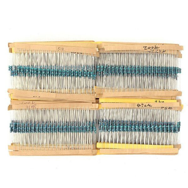 KIT Resistenze 2600 PCS 1/4W 1% Tolleranza 130 Valori Resistenza Film Metallico Set da 1 ohm a 3 Mohm 1