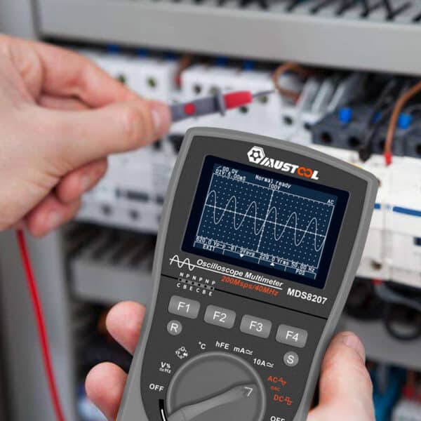 Multimetro MUSTOOL MDS8207 con archiviazione intelligente 2 in 1 Digitale 40MHz 200Msps/S Oscilloscopio AUTO, OSC 6000 conteggi, RMS DMM AC/DC Tester di tensione corrente 5