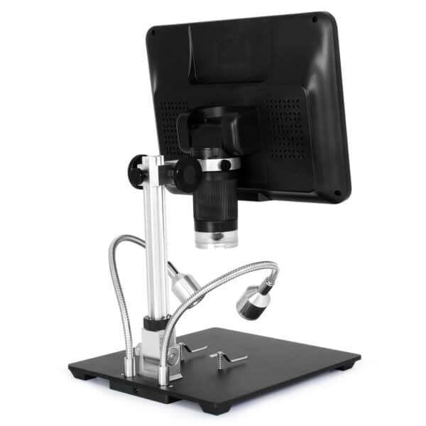 Andonstar AD208S 8,5 Pollici 5X-1200X Microscopio Digitale con Supporto Regolabile 1280×800 Display LCD Strumento di Saldatura 1080P Scope con Due Luci di Riempimento 2