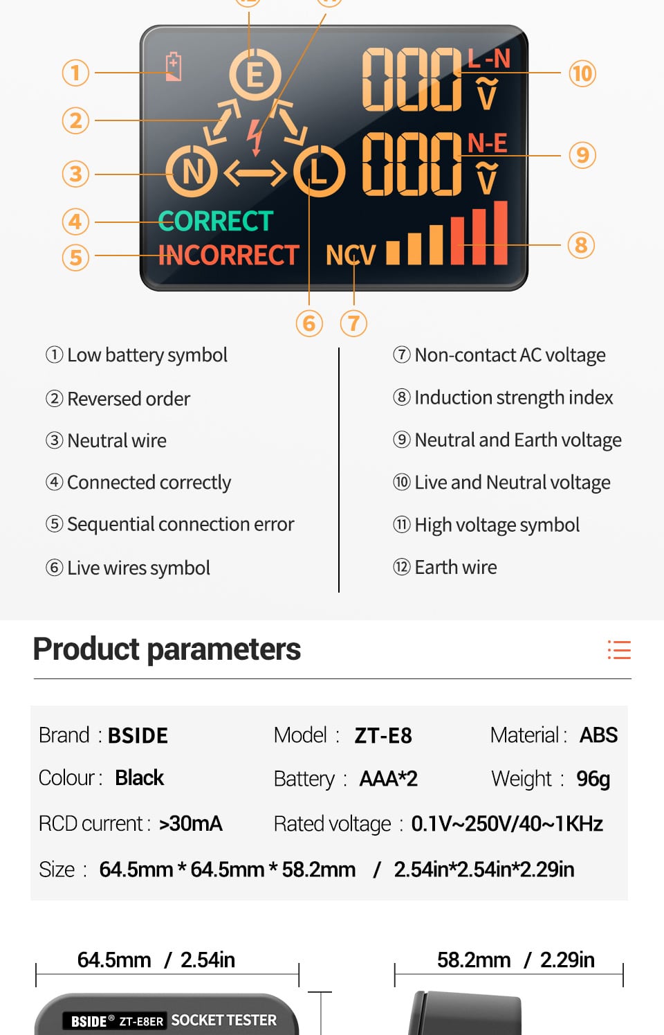 BAKU BA-2202 Multimetro digitale Elettricista Tester di resistenza