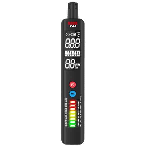 BSIDE X4A Tester Rilevatore Fughe di Gas temperatura umidità dell'aria portatile per GPL Gas Propano Metano Butano con 8 indicatori LED 7