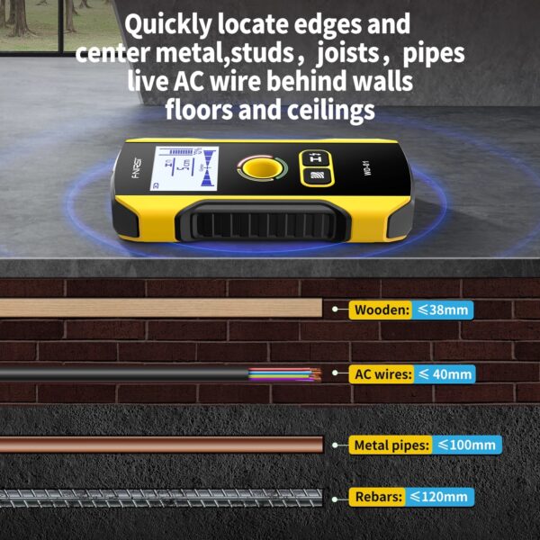 FNIRSI WD-01 Rilevatore di Metallo Cavi Elettrici per Parete, Pavimento, Metal Detector Scanner 3