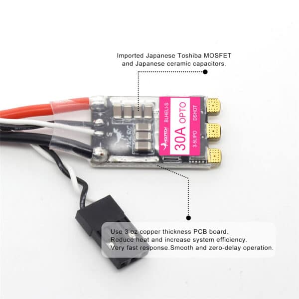 HGLRC 30A 30AMP 2-5S BLHeli_S 16,5 BB2 Brushless ESC Dshot600 pronto per RC Drone FPV Racing 11