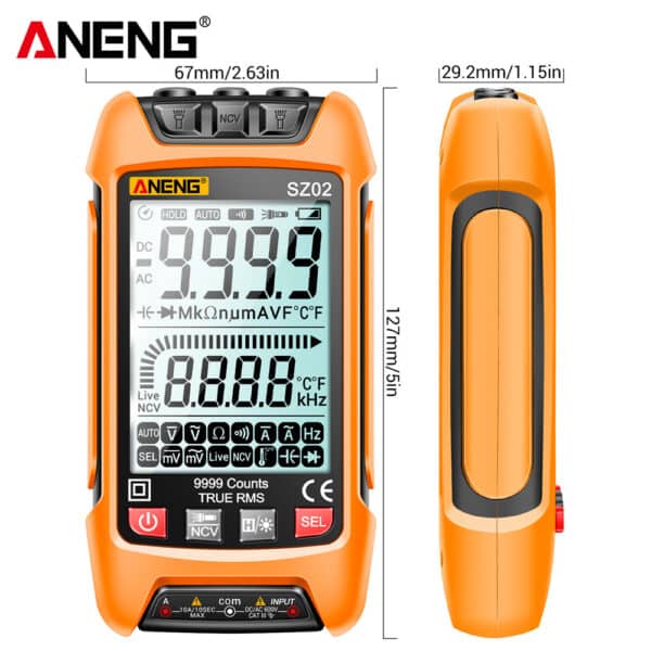 ANENG SZ02 Multimetro Auto Range 9000 Conteggi True RMS Digitale Tester ad Alta Precisione 17