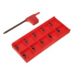 10Pcs DCMT0702 EM YBC205 Inserti Carburo per Tornio, Utensile per Barra di Tornitura