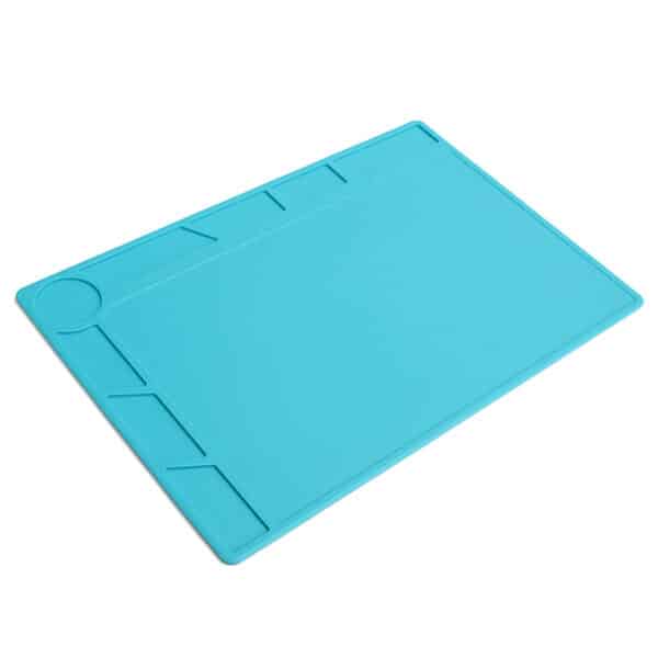 Pad in silicone 34x23cm resistente al calore Tappetino da scrivania Piattaforma di manutenzione Isolamento termico Stazione di riparazione saldatura BGA con righello scala 20 cm 6