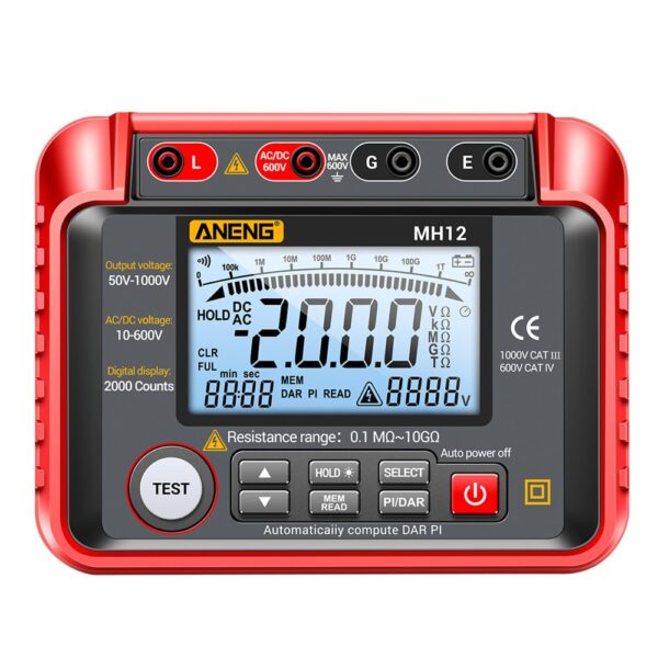 ANENG MH12 Multimetro Tester Digitale AC DC Amperometro Transistor LCD Megaohmmetro Voltmetro 1