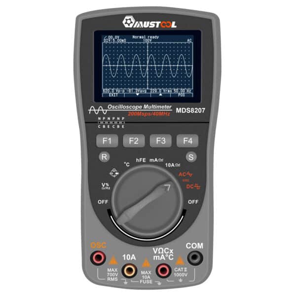 Multimetro MUSTOOL MDS8207 con archiviazione intelligente 2 in 1 Digitale 40MHz 200Msps/S Oscilloscopio AUTO, OSC 6000 conteggi, RMS DMM AC/DC Tester di tensione corrente 3