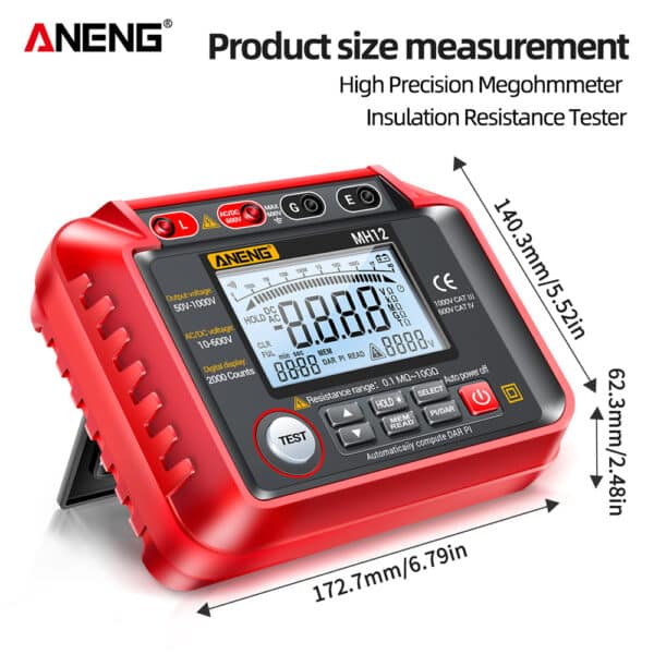 ANENG MH12 Multimetro Tester Digitale AC DC Amperometro Transistor LCD Megaohmmetro Voltmetro 17