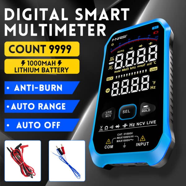 FNIRSI S1 Multimetro Digitale 9999 Conteggi AC/DC NCV Hertz Tester con Termocoppia 2