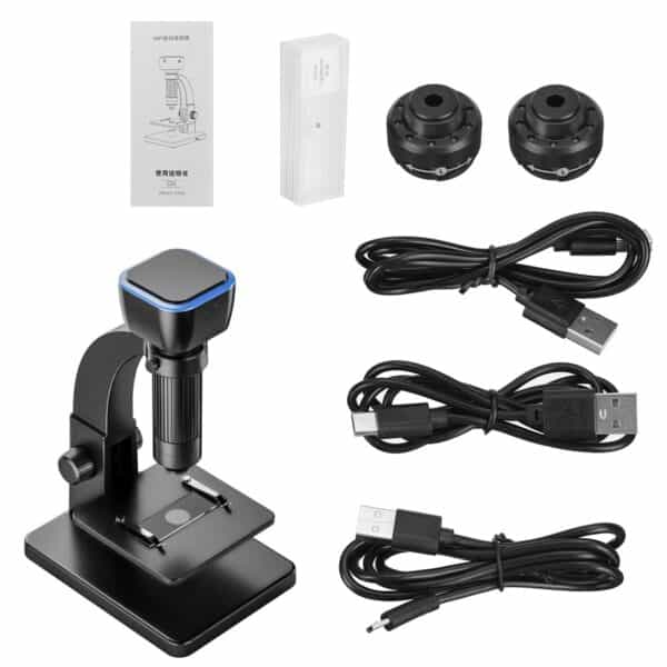 315W Microscopio Digitale Professionale a Doppia Lente HD 2000X WIFI, USB, per Saldatura, Funziona con Android, IOS e PC 6