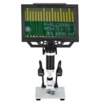 G1600 Microscopio con Monitor 9 Pollici da 12 Megapixel 1-1600X Continuo con Luce a LED e Batteria Integrata