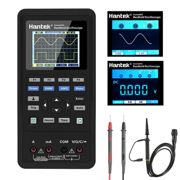 Oscilloscopio Digitale Hantek 2C42, 2D42, 2C72, 2D72 3in1 + Generatore di Forme d'onda + Multimetro USB Portatile 2 canali 40 MHz 70 MHz 1