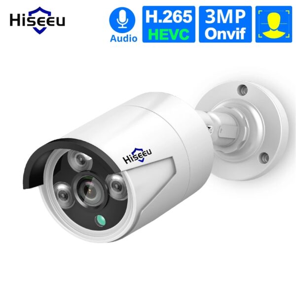 Hiseeu HB612 Videocamera Visione Notturna 1080P POE 2.0MP IP Fotocamera ONVIF P2P IP66 Impermeabile Esterna IR CUT 1