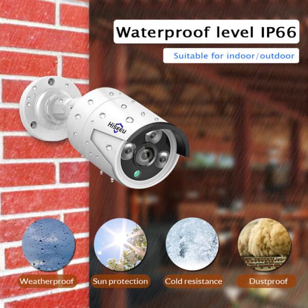 Hiseeu HB612 Videocamera Visione Notturna 1080P POE 2.0MP IP Fotocamera ONVIF P2P IP66 Impermeabile Esterna IR CUT 6