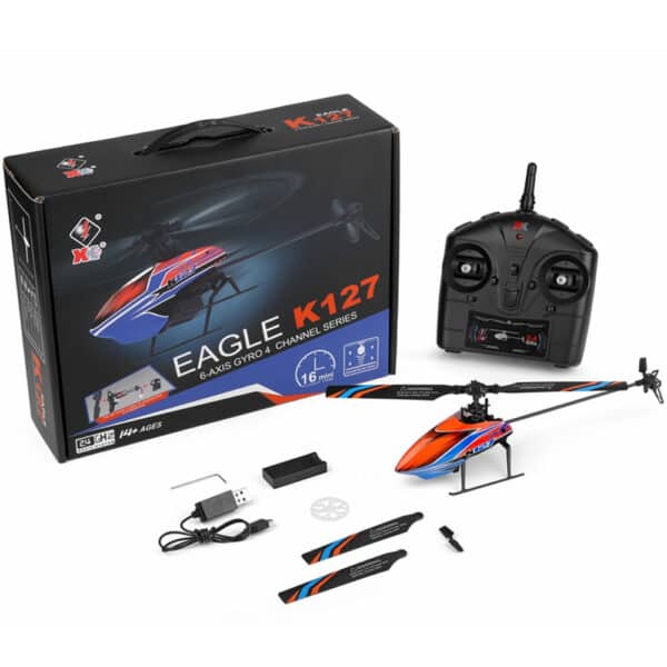 WLtoys XK K127 RC Elicottero Radiocomandato 4CH 6 Assi Giroscopio Mantenimento Altitudine Flybarless 10