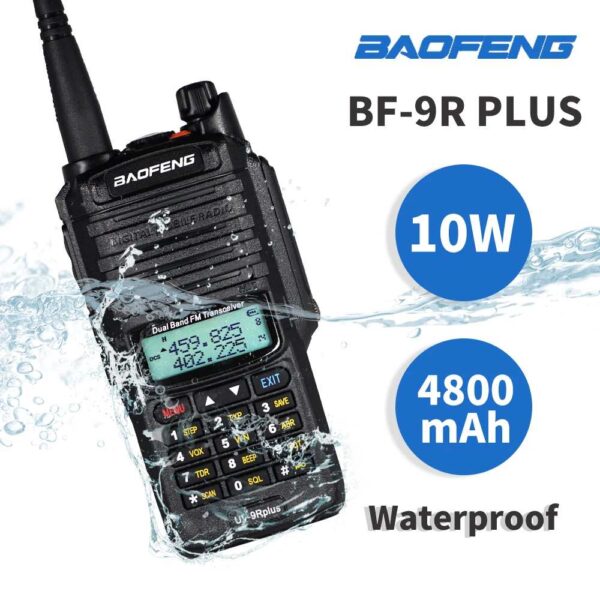 Baofeng UV-9R Plus Ricetrasmettitore Portatile 10W VHF/UHF Impermeabile IP67 1