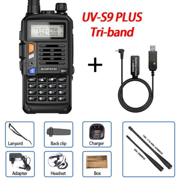 BaoFeng UV-S9 Plus Ricetrasmettitore Portatile Tri-Band 10W VHF UHF 1