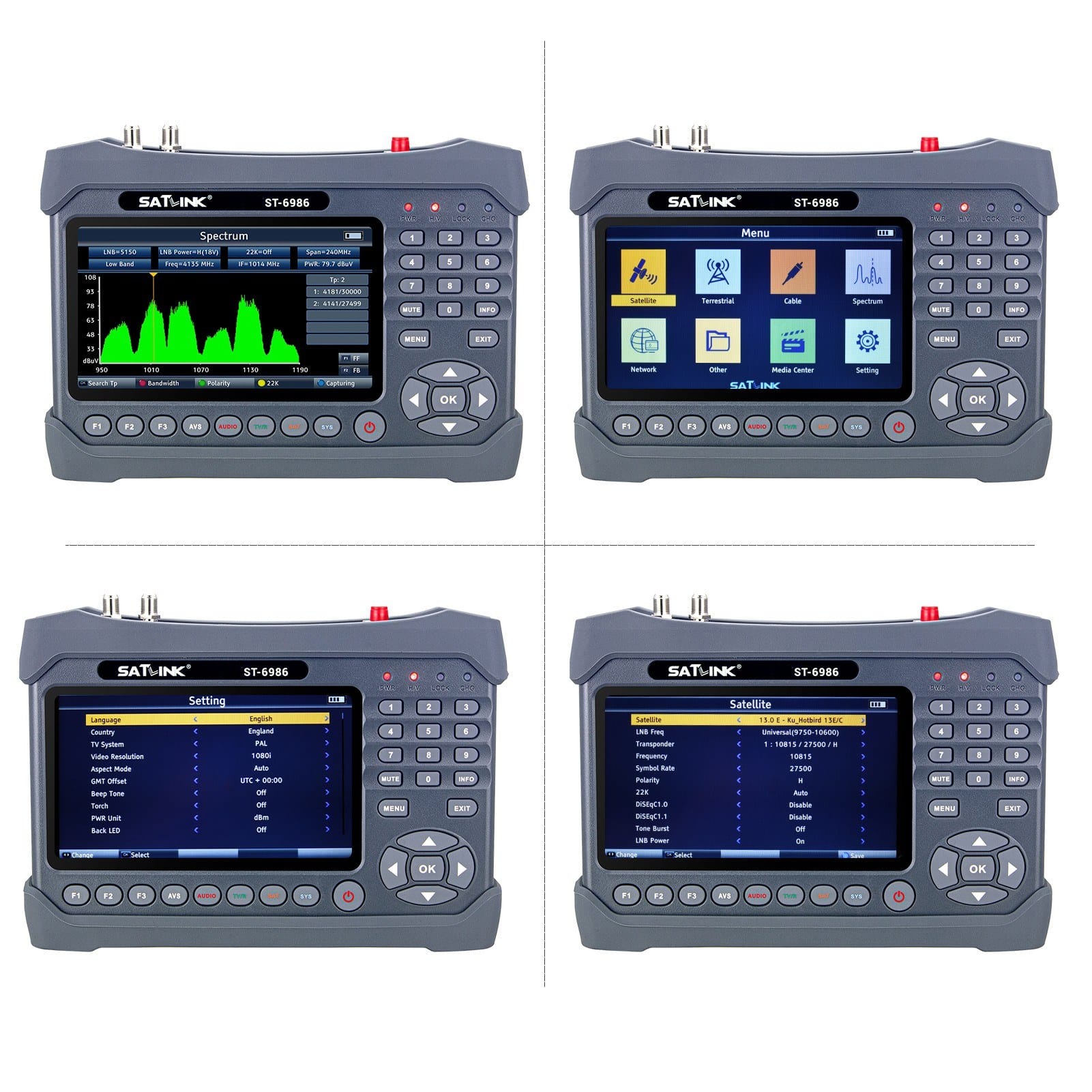 SatLink ST-6986 Misuratore di Segnale Digitale Terrestre e Satellitare