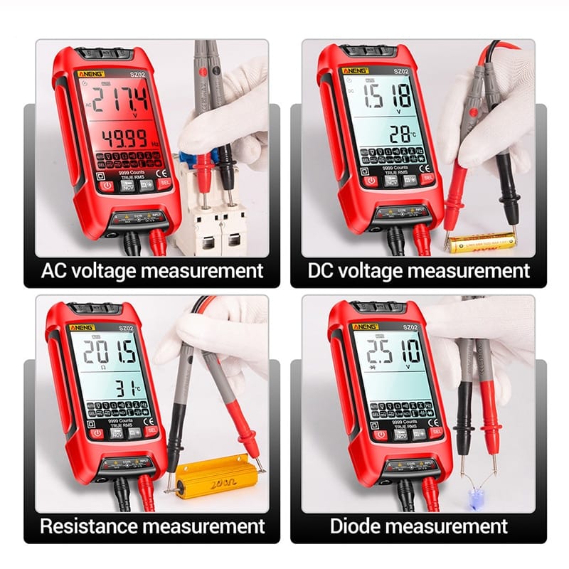 ANENG AN-Q1 Multimetro digitale intelligente ad alta precisione automatico,  specifica: standard con cavo (arancione)