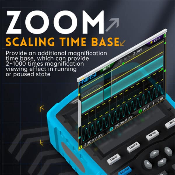 FNIRSI DPOX180H Oscilloscopio Portatile 180MHz – 3DB 50000wfms/s con Generatore di Segnali