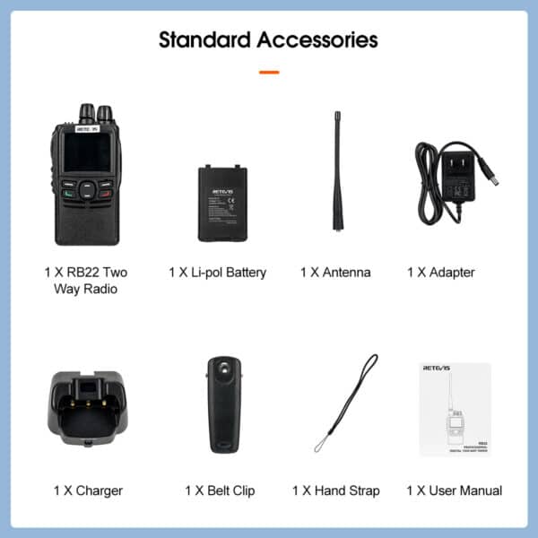 RETEVIS RB22 5W DMR UHF Mono Banda 400-480MHz 4000CH Digitale e Analogico