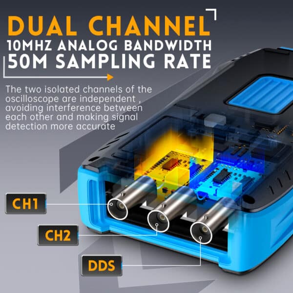 FNIRSI 2C23T Oscilloscopio Multimetro Generatore di Segnali 3IN1 Due Canali 10MHz 50MS/s