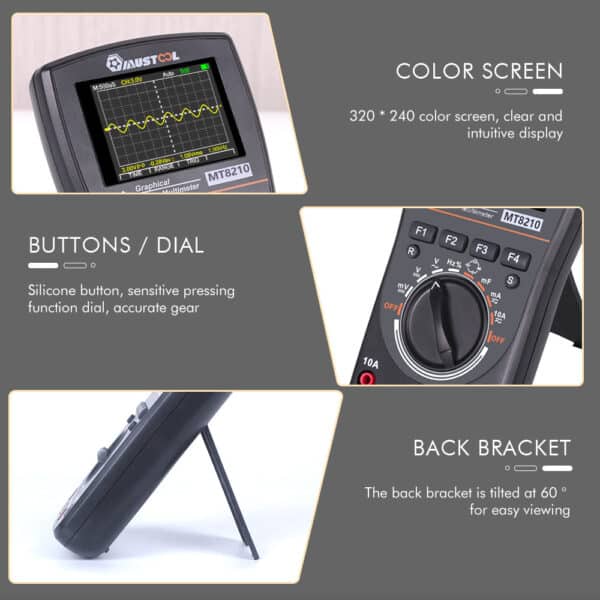 MUSTOOL MT8210 Multimetro Oscilloscopio 2 in 1 1MHz 2.5Msps