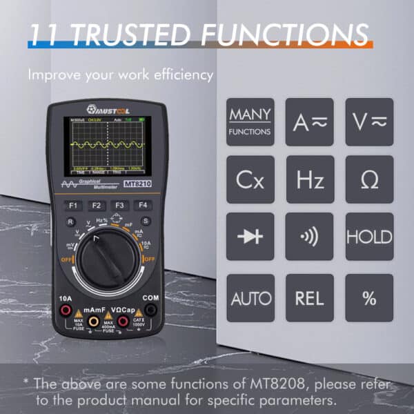 MUSTOOL MT8210 Multimetro Oscilloscopio 2 in 1 1MHz 2.5Msps