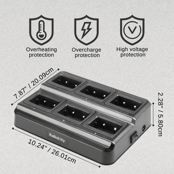 Radioddity GA-2S Ricetrasmittente Portatile UHF 16 Canali (6 Pezzi)