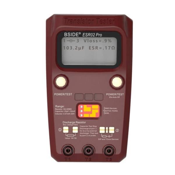 BSIDE ESR02PRO Tester Digitale per Componenti Transistor SMD Diodo Triodo di capacità di induttanza, ESR Meter