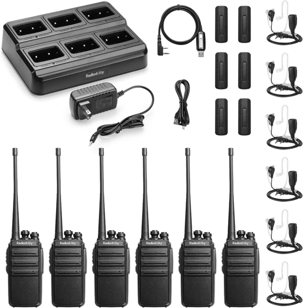 Radioddity GA-2S Ricetrasmittente Portatile UHF 16 Canali (6 Pezzi)