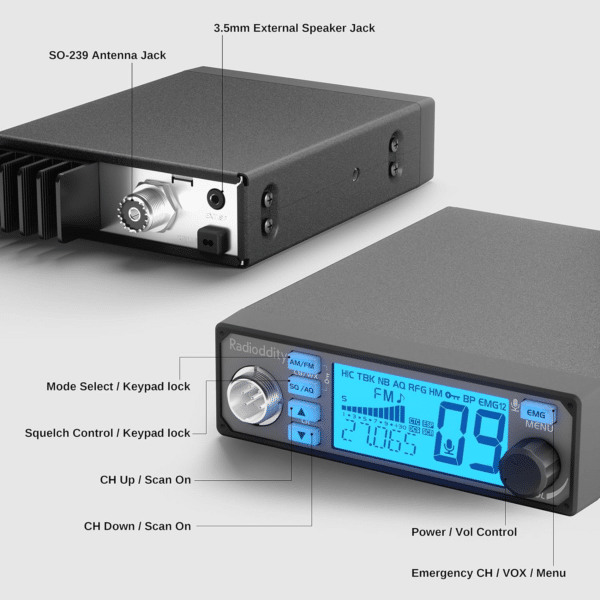 Radioddity CB-500 Radio CB 4W Veicolare