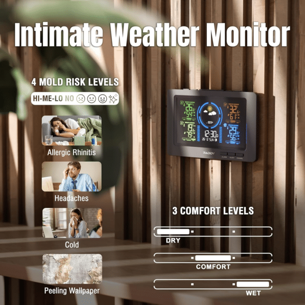 Raddy WF-80C Stazione Meteo con 3 Sensori Esterni