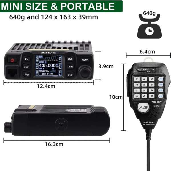 RETEVIS RT95 Ricetrasmettitore Veicolare Bibanda 200CH 25W VHF/UHF