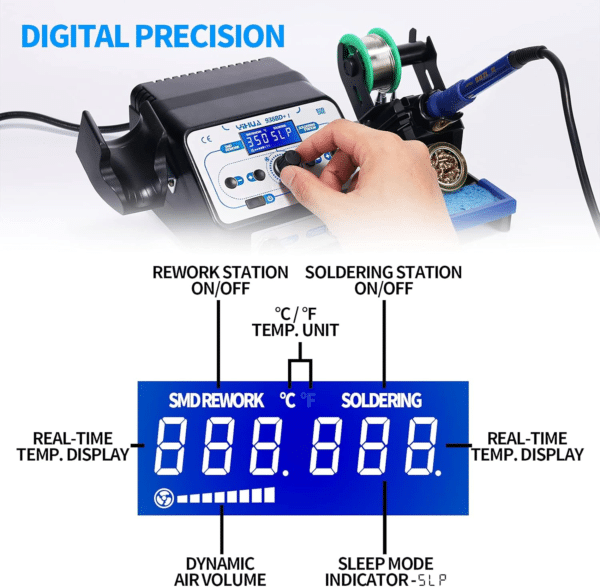 YIHUA 938BD+ I Stazione Saldante Dissaldante Ad Aria Calda