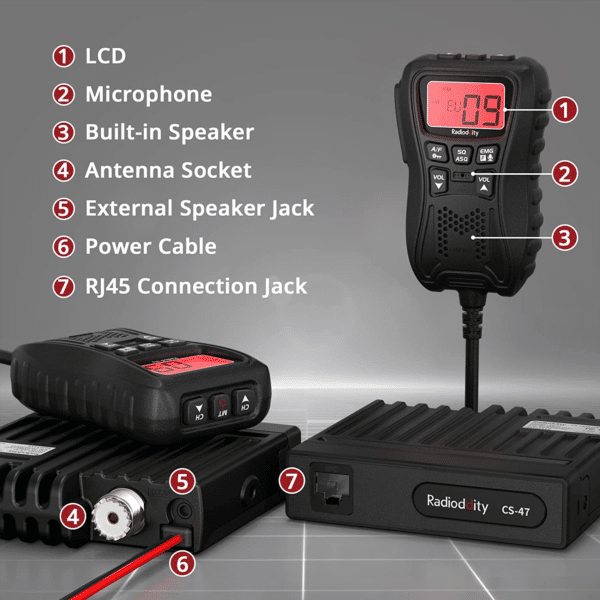 Radioddity CS-47 Radio CB, AM/FM, 40 Canali