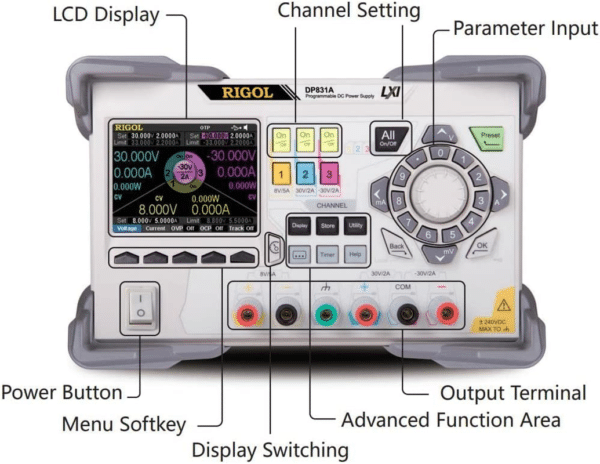 Rigol DP832 Alimentatore DC da Banco 3 Uscite 30V 3Ah