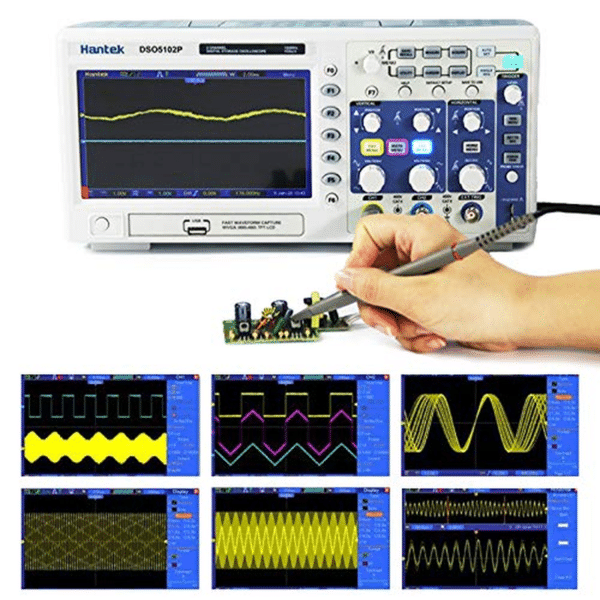 Hantek DSO5102P Oscilloscopio con Memoria Digitale USB a 2 canali 100MHz campionamento in tempo reale 1GSa/s