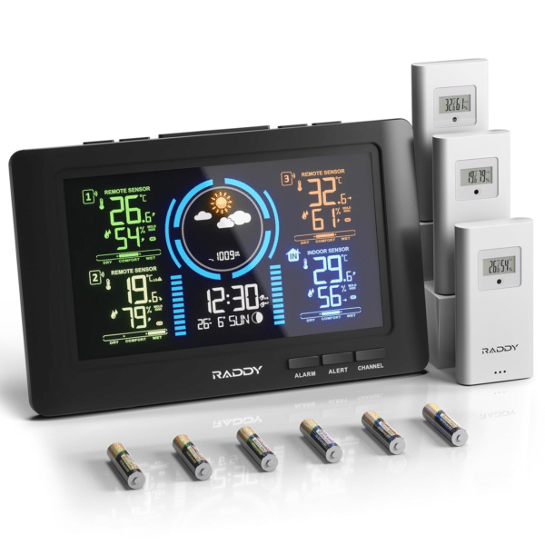 Raddy WF-80C Stazione Meteo con 3 Sensori Esterni