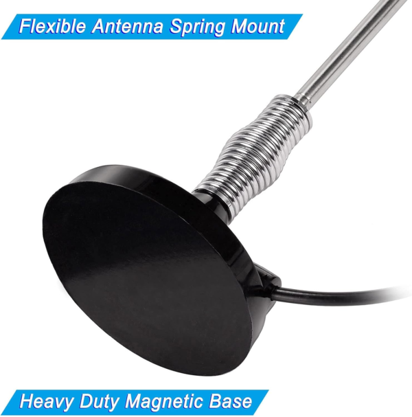 Antenna Veicolare CB con Base Magnetica PL259 e Adattatore BNC