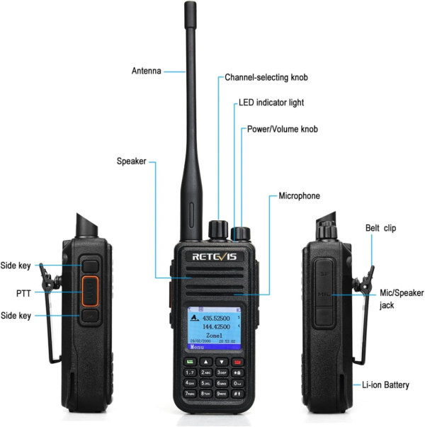 Retevis RT3S Ricetrasmettitore Portatile DMR VHF UHF GPS APRS 5W