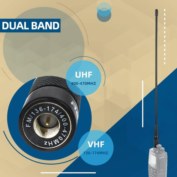 Retevis RHD-771 SMA-M Maschio Antenna 37.5 Centimetri VHF UHF