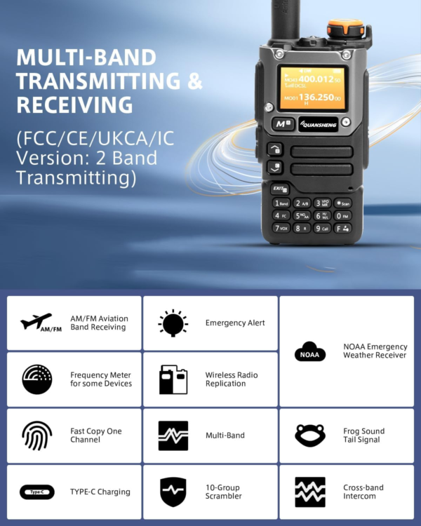 QUANSHENG UVK5(8) Ricetrasmettitore Portatile AM/FM/DTMF